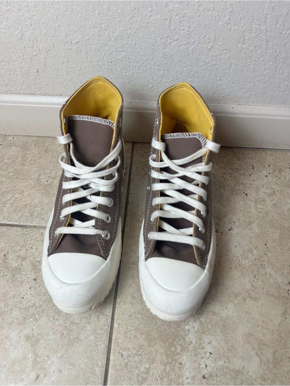 Converse Yellow and Cream Canvas Low Top Sneakers